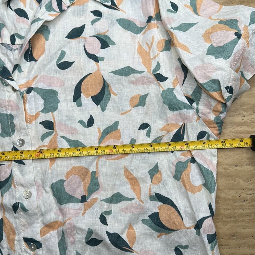 Rachel Zoe 100% Linen Button Up Patterned Dress W… - image 6